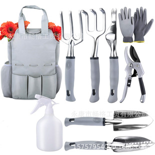 铝合金园林工具套装园艺组合修枝剪刀大小铲子耙子三叉取根器套装-阿里巴巴