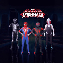 万圣节儿童服装蜘蛛侠紧身连体衣远征衣服超凡钢铁迈尔斯服装头套