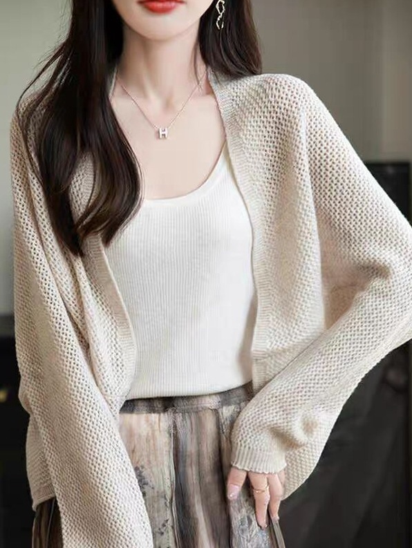 秋冬新款披肩外套开衫女装蝙蝠袖宽松气质针织衫斗篷旗袍外搭上衣|undefined