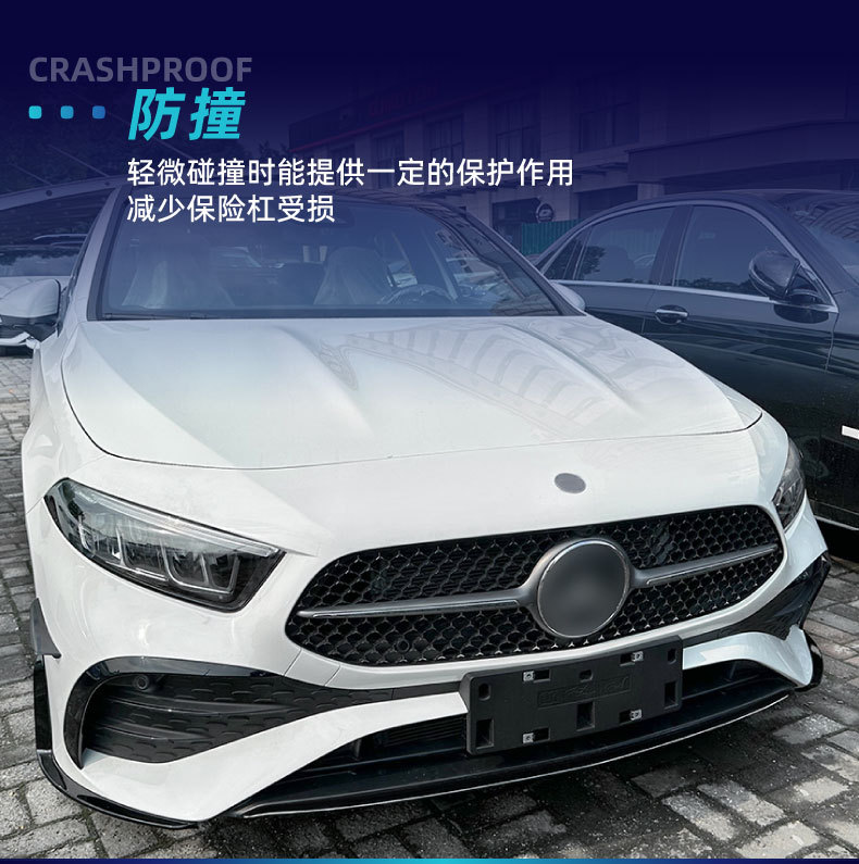 Suitable for Mercedes-Benz A-Class W177 Amg Hatchback and Sedan Front Bumper, Front Lip, Grille Trim, Wind Knife Kit, Cross-Border Modification