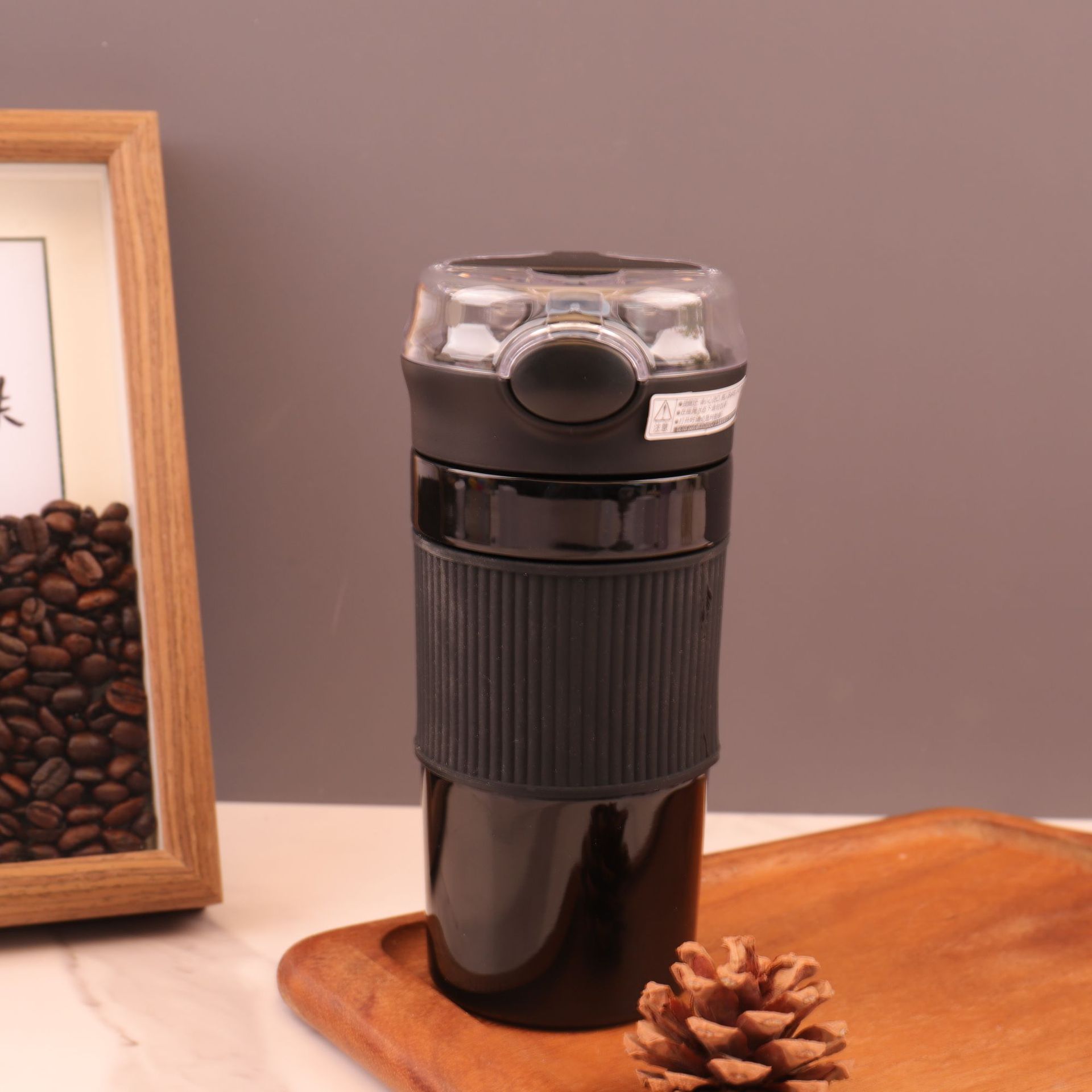 Taza de aislamiento de acero inoxidable 304 de comercio exterior, cubierta de silicona, pajita de rebote, taza de café, taza de agua portátil para exteriores, fábrica al por mayor