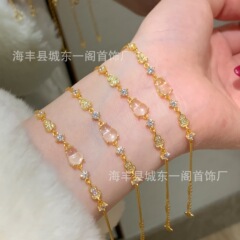 メーカー卸売り小紅署爆金天然水泡玉ひょうたんブレスレットs925銀モザイク小衆小清新高級