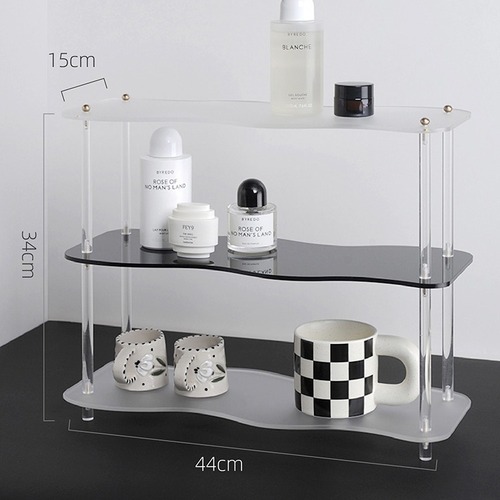 Removable Wave Acrylic Cup Storage Rack Cosmetic Storage Rack Desktop Perfume Bathroom Display