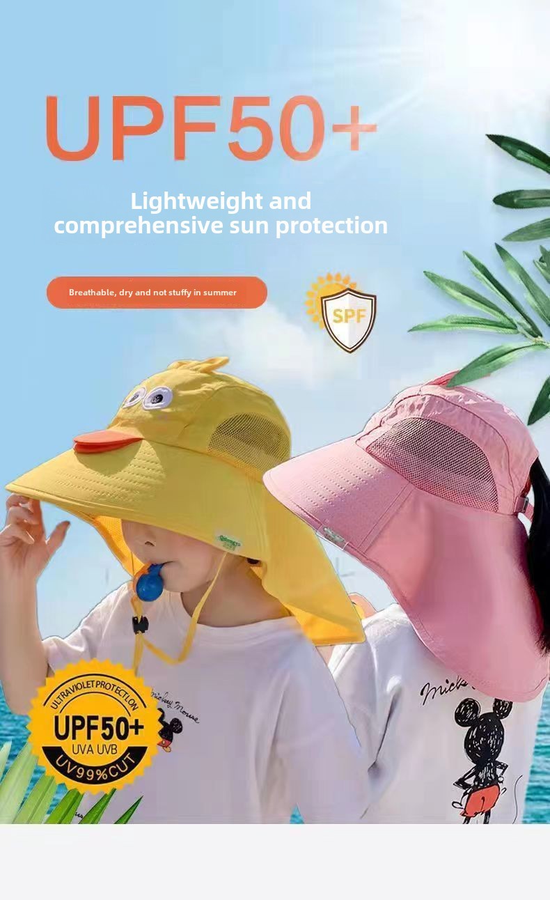 Cappello da sole per bambini, ragazzi e ragazze, protezione UV, cappello da sole estivo, cappello da sole a tesa larga, cappello da pescatore sottile e traspirante_voghion.com