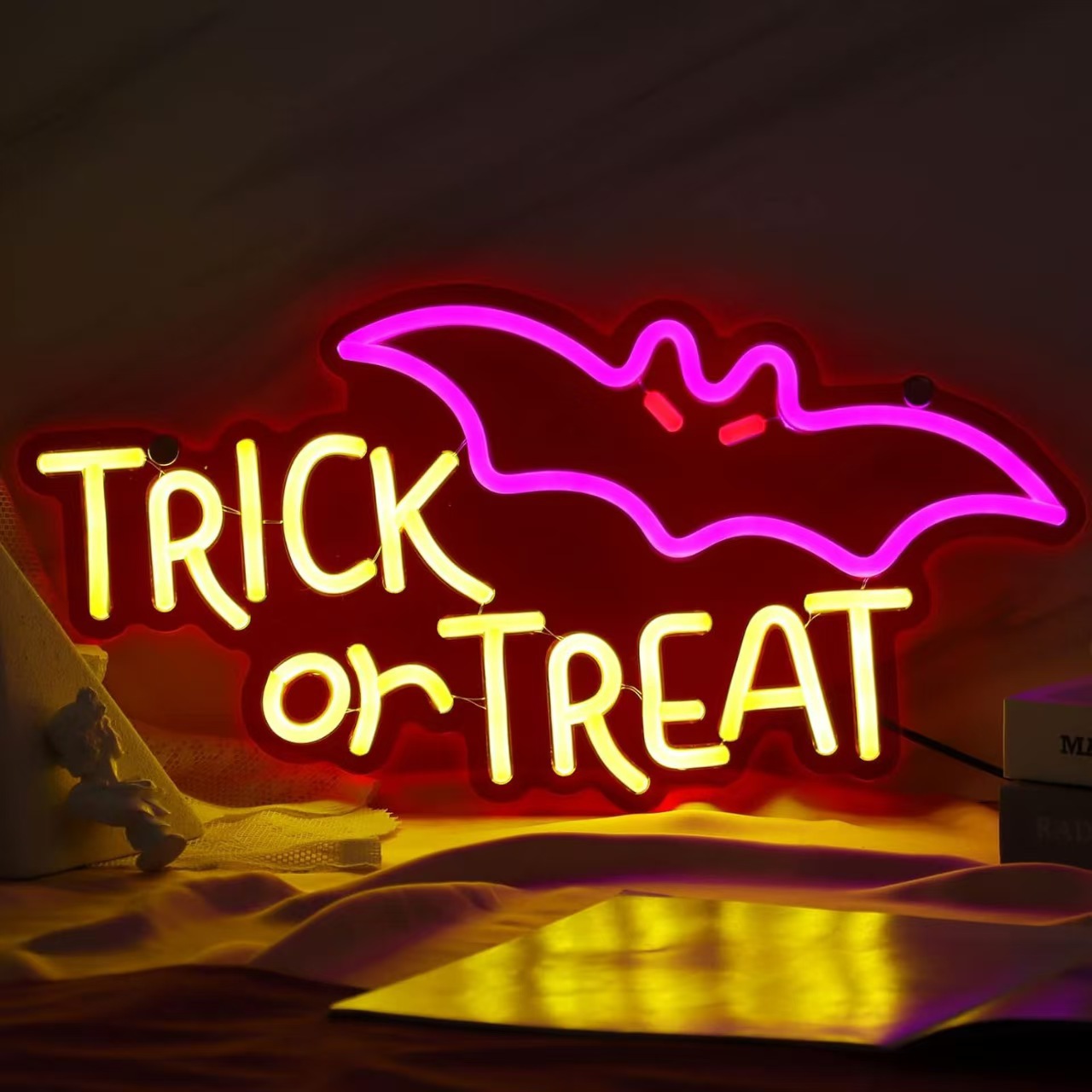 Luz de neón transfronteriza amazónica personalizada calabaza fantasma de Halloween luces decorativas happy Halloween atmósfera