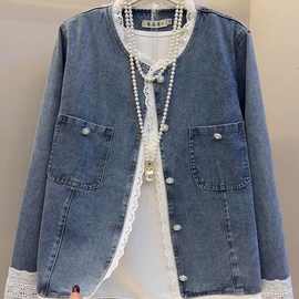 码斤女装秋季新款秋冬牛仔外套女显瘦胖妹妹胖开衫