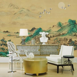 墙纸、壁纸;墙布;壁画