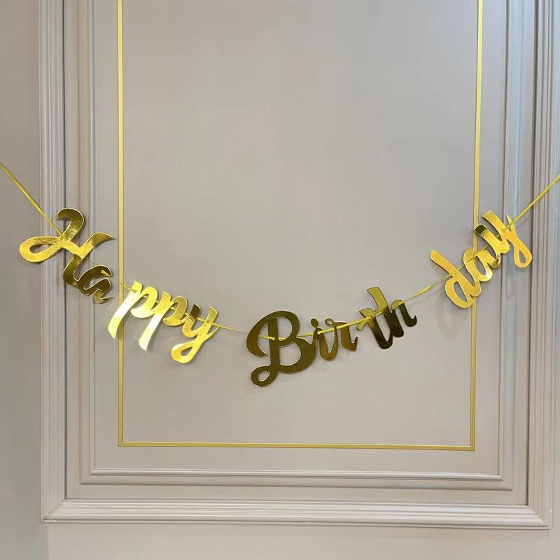 Ins赤ちゃん歳誕生日パーティー装飾旗happy birthday連体アルファベット誕生日花|undefined