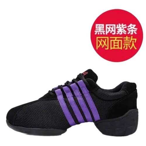 Modern Dance Jazz Leather Shoes for Women, Dance Canvas Shoes, Summer Dance Shoes, Three Layers Mesh Surface, Black Square Dance Shoes