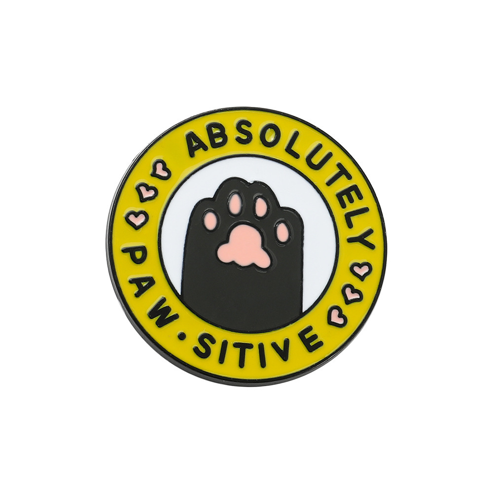 Gato gordo lindo gato broche europeo y americano gato de dibujos animados garra dedo del pie equipo oean esmalte pin ropa Accesorios