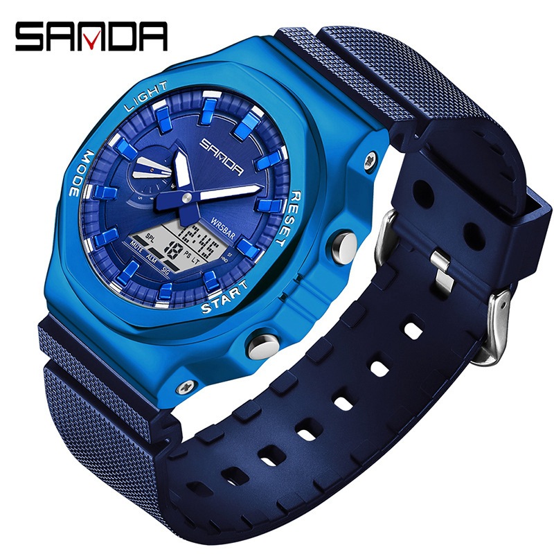 SANDA 3167 nuevo reloj creativo moda deportes multifuncional luminoso moda hombres reloj electrónico