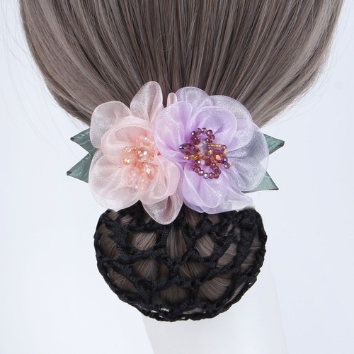 Flower-headed girl Korean version bank hotel professional flower hair net nurse coiled hair net bag back of head hair band headband hair accessories