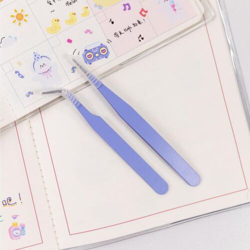 Special macaron color tweezers for peripheral handbook stickers Guka clip DIY pointed elbow handbook tool