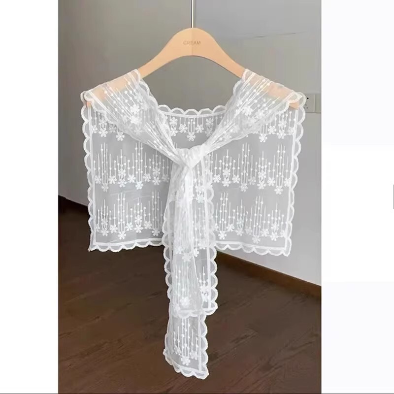 Lace Shawl 2025 New Women's Spring and Summer New Japanese Style Sweet Navy Collar Shawl with Shirt