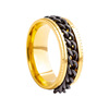 Accessory, chain stainless steel, multicoloured ring