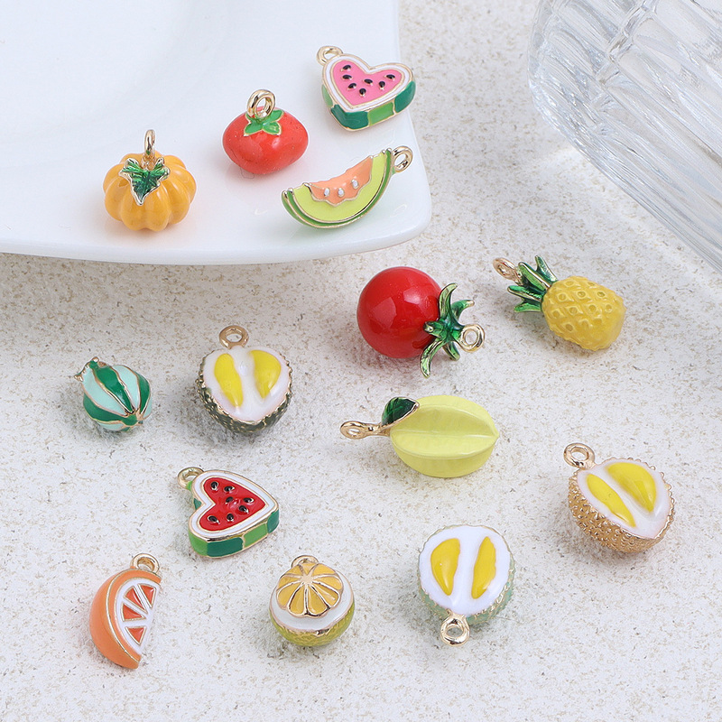 Alloy Oil Drop Artificial Stereo Watermelon Pineapple Durian Mango Fruit Pendant DIY Handmade Jewelry Pendant Accessories Alloy Oil Drop Artificial Stereo Watermelon Pineapple Durian Mango Fruit Pendant DIY Handmade Jewelry Pendant Accessories