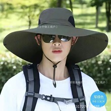 户外登山钓鱼夏季西部牛仔帽女透气渔夫帽男防晒帽子露营遮阳无檐