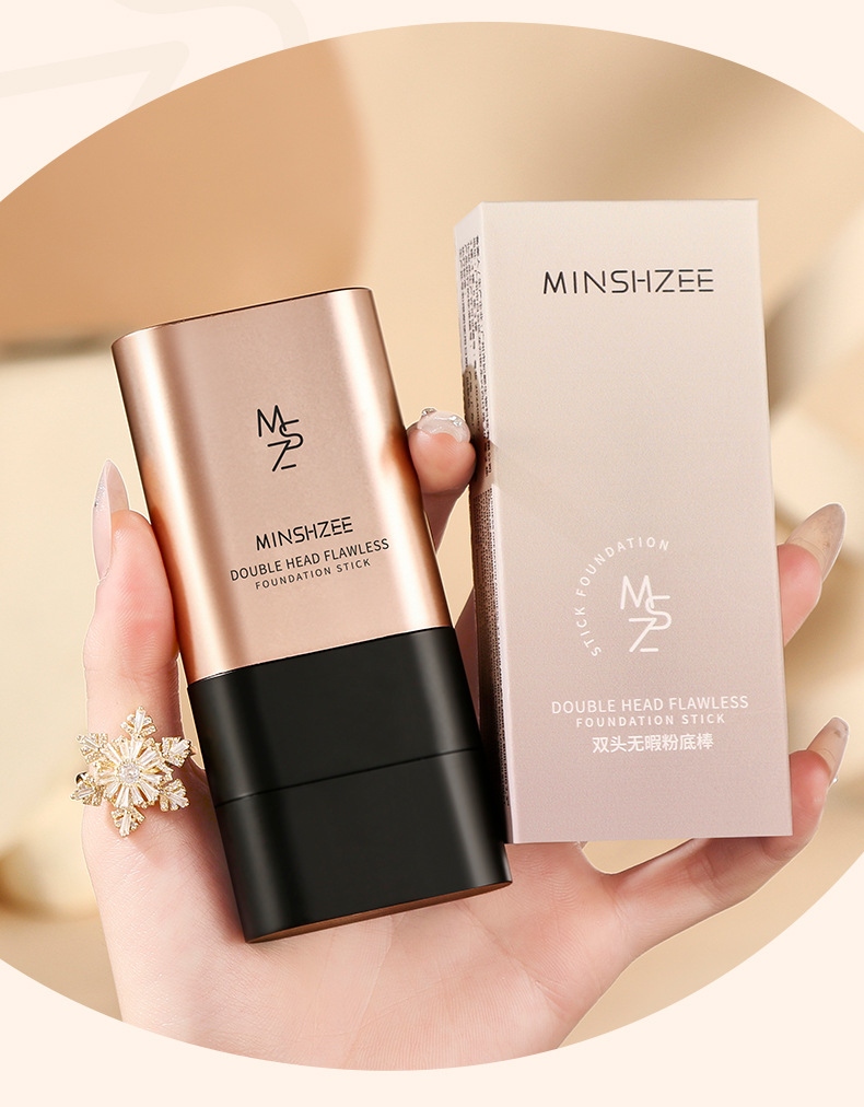 Mingxi Zhi Foundation Cream Double-headed flawless Concealer Stick Foundation Cream is not easy to smudge, long-lasting eraser Foundation stick Cross-border undefined