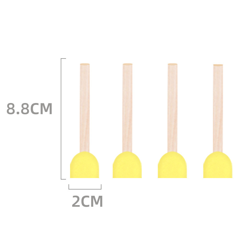 Cepillo de sello de esponja de pintura transfronteriza mango de madera cepillo de pintura de esponja de setas redondas pintura para niños pincel de pintura de Arte de graffiti