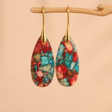 Ůʿ��ʽ���h �{��ɫ ˮ���� �ۻ�ʯ�������h���� ��� earring