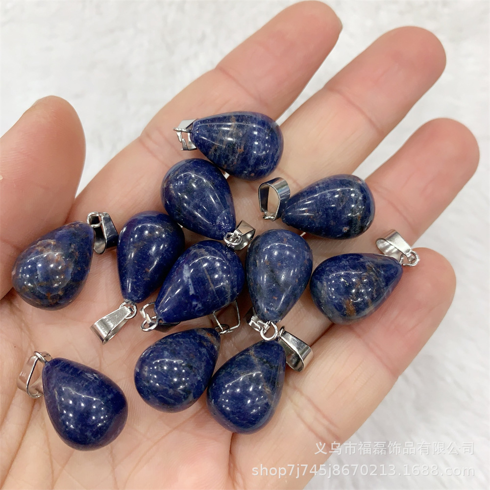 13*18mm ronda gota de agua colgante amatista natural Ojo de Tigre colgante de Piedra DIY pendientes collar de accesorios de la joyería al por mayor