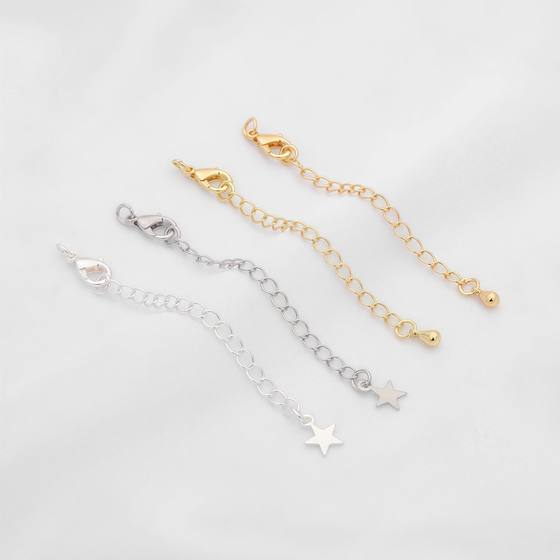 Copper Plated 14K True Gold Color Water Drops Extended Chain Wholesale Handmade DIY Necklace Bracelet Lobster Buckle Extended Chain Tail Chain