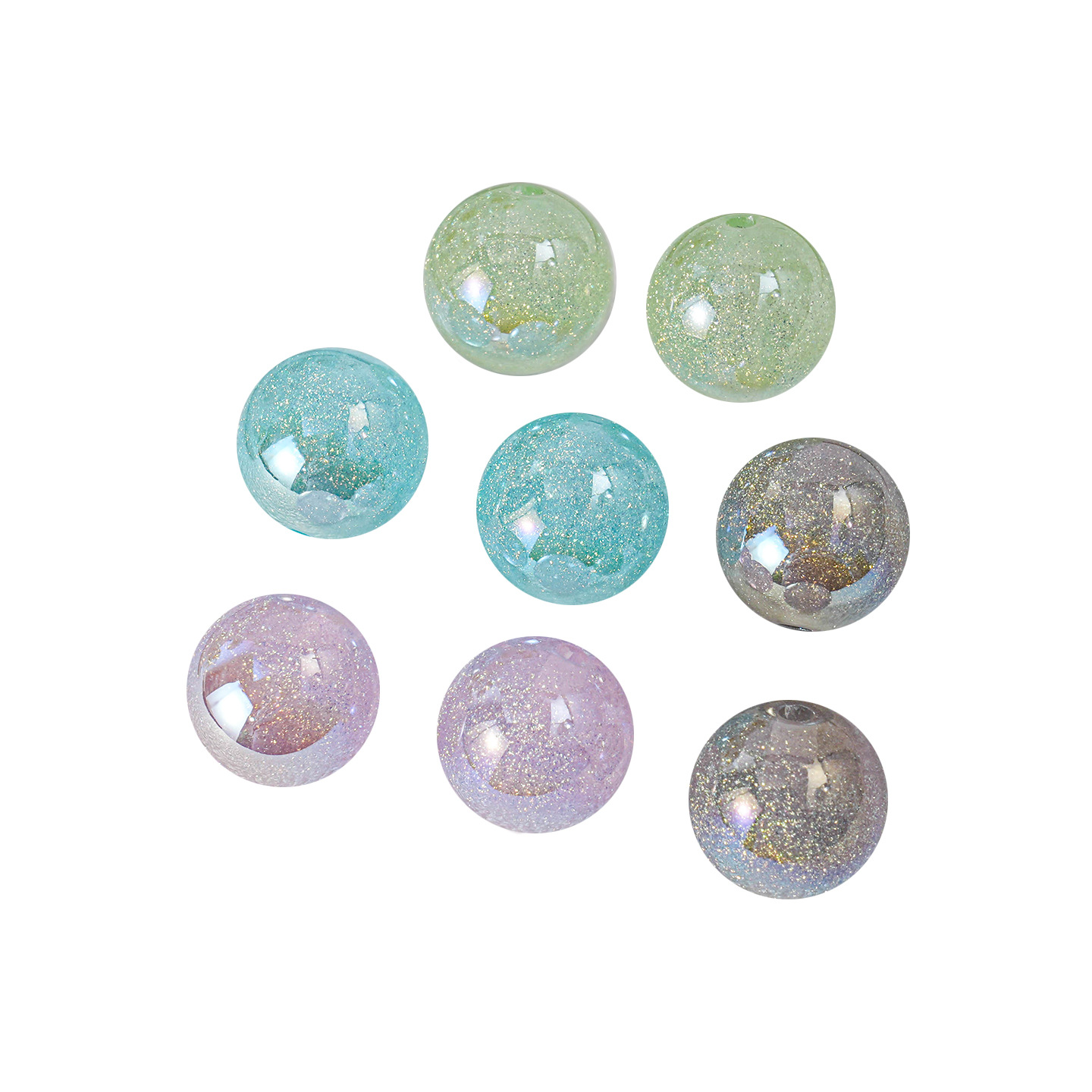【20-30 piezas】Cuentas redondas brillantes doradas con efecto marino estrellado para pulseras, cadenas de teléfono, accesorios de joyería, cuentas sueltas image 6