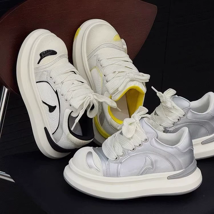 2025 весна и лето новые хлебные туфли с толстым дном