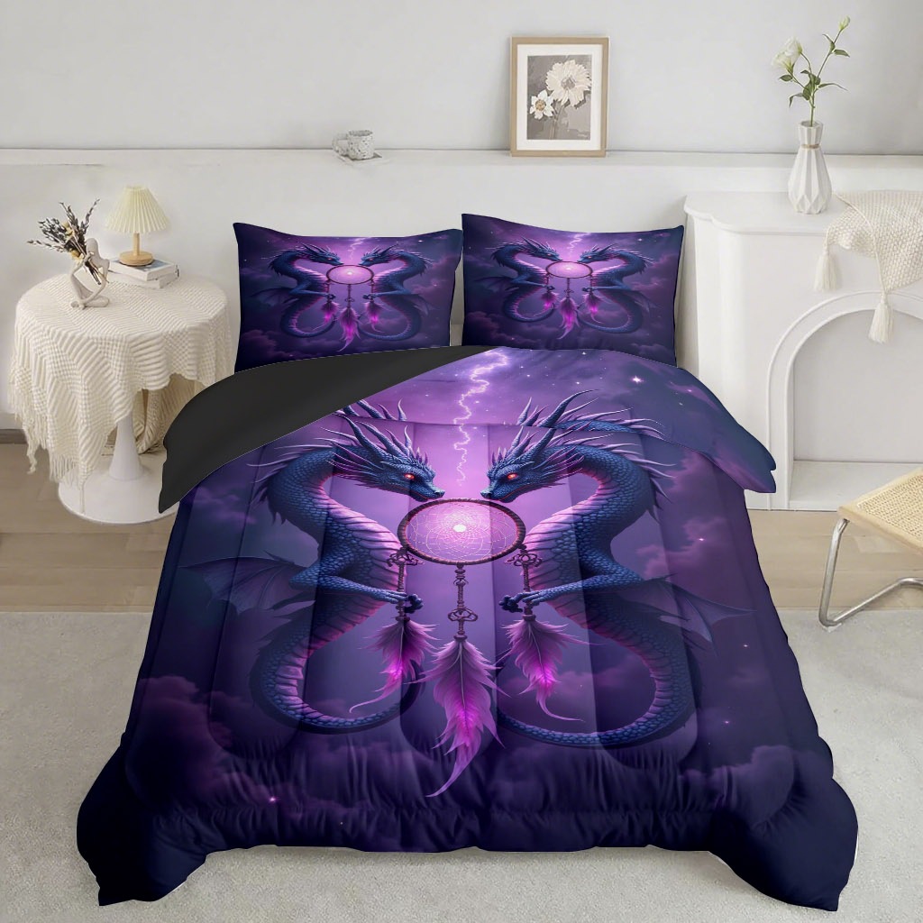 TEMU / JIT nuevo dragón totem impresión digital 180gms colcha colcha