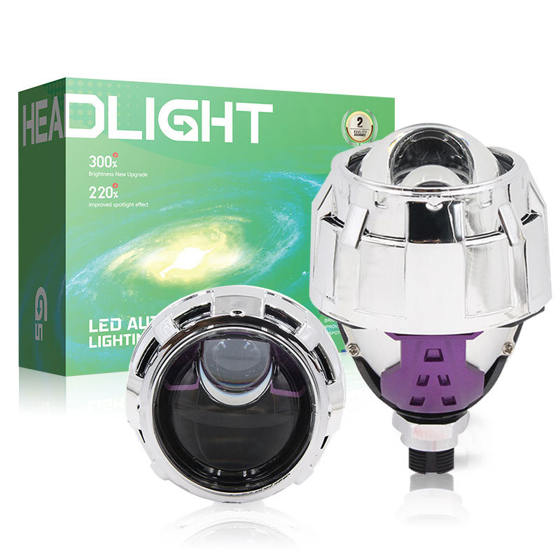 Transfronterizos exclusivos para automóviles de un solo faro de luz directa LED de doble luz de lente de luz burbuja láser superbrillante no destructiva renovación de lámparas LED