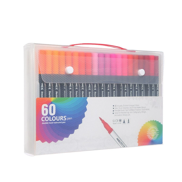 Double-headed 60-color black rod [soft head + hook line]