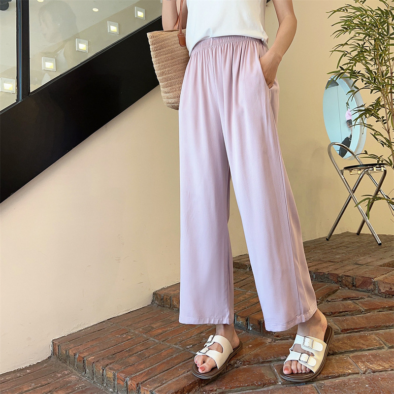 Women's Summer Thin Loose plus size Pocket Pants Casual Pants Artificial Cotton Straight Pants Women's Summer Thin Loose plus size Pocket Pants Casual Pants Artificial Cotton Straight Pants