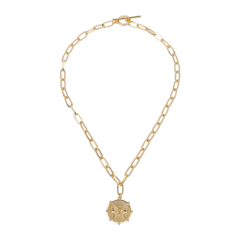 Collana con ciondolo a farfalla placcata oro per donna elegante_voghion.com