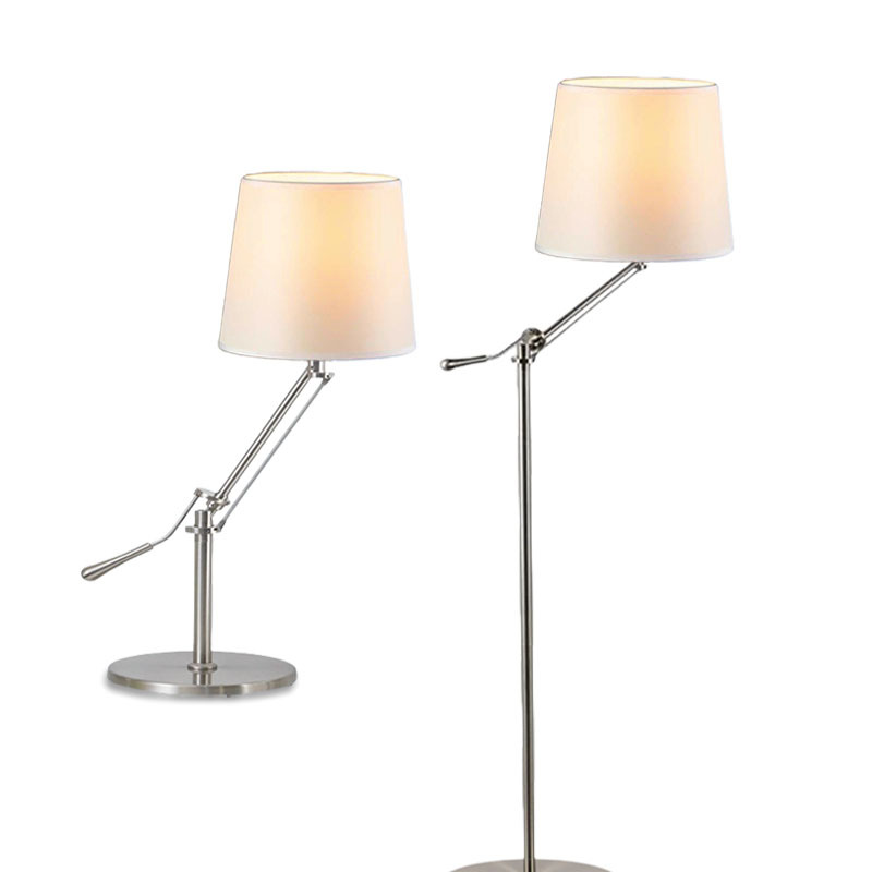 Luz de piso de brazo largo cubierta de tela sofá de alta calidad dormitorio luz de cabezal de cama italiana luz de piso de brazo oscilante image 6