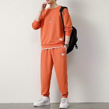 华夫格休闲套装男士春秋款潮流运动卫衣男装一套搭配帅气秋装衣服