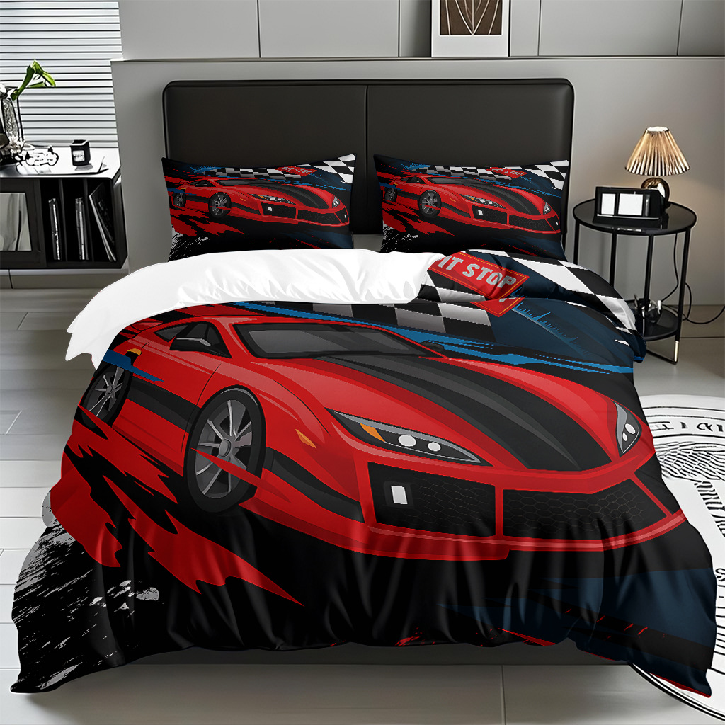 TEMU / JIT Cool Car Digital Printed Edredon Kit suave piel-profiliable fábrica de origen textil