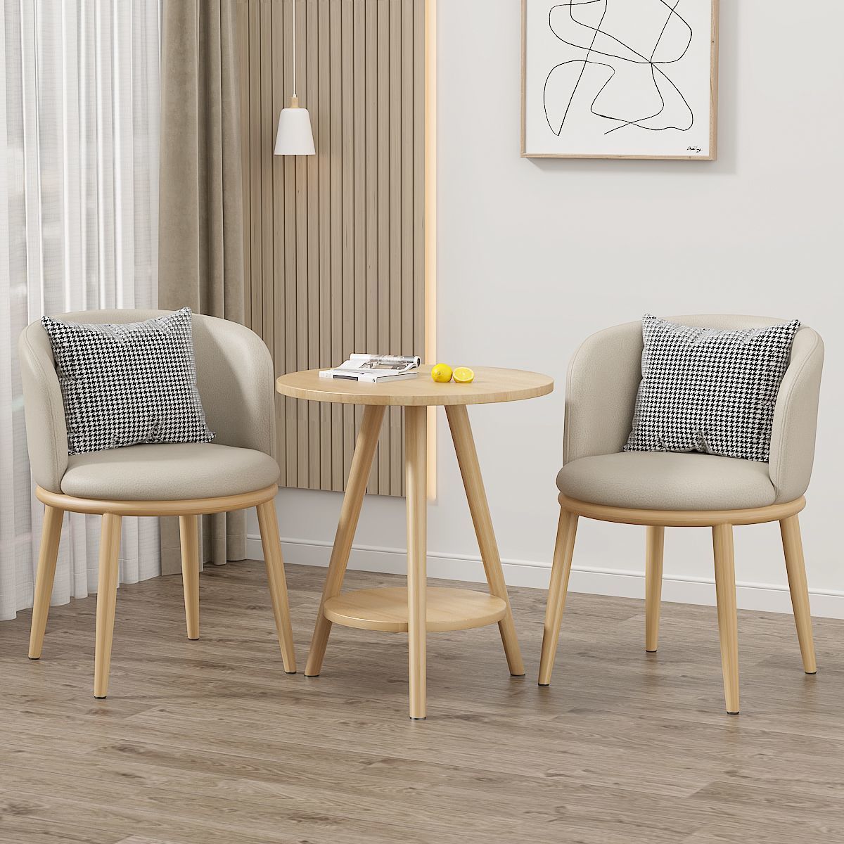 Mesa y silla de ocio balcón sala de estar de lujo ligera mesa y silla combinación de hotel de alojamiento residencial negociación en línea mesa y silla set de tres piezas