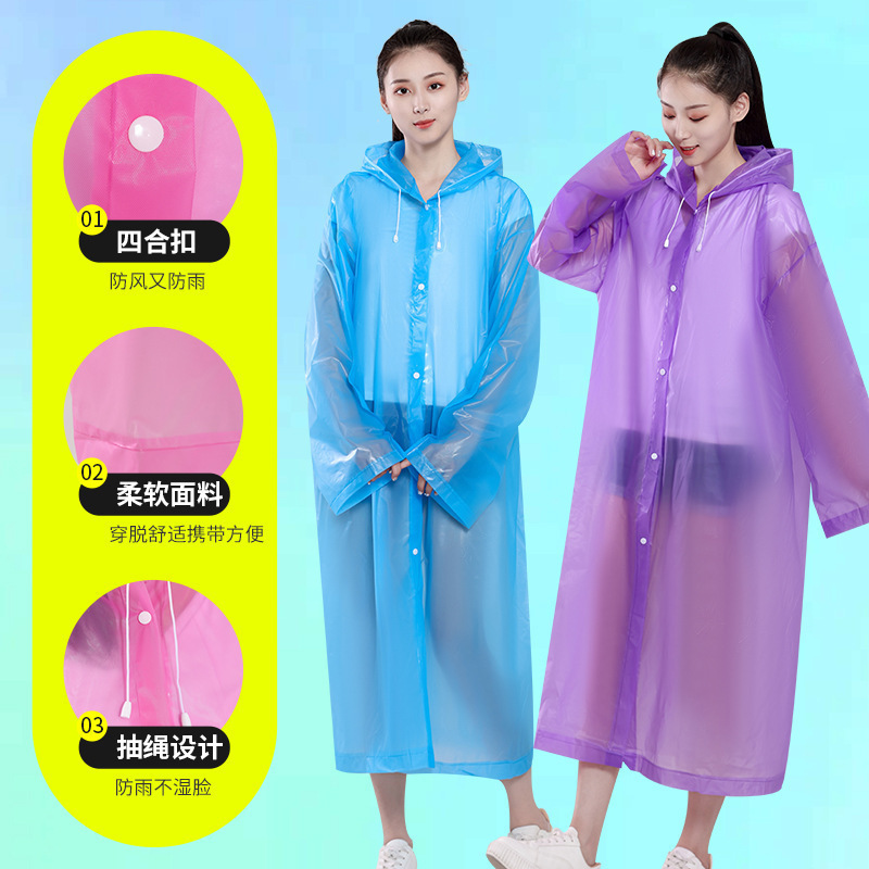Eva Raincoat for Adults, Thickened, Waterproof, Unisex, Portable, Outdoor Travel and Cycling Poncho Jacket