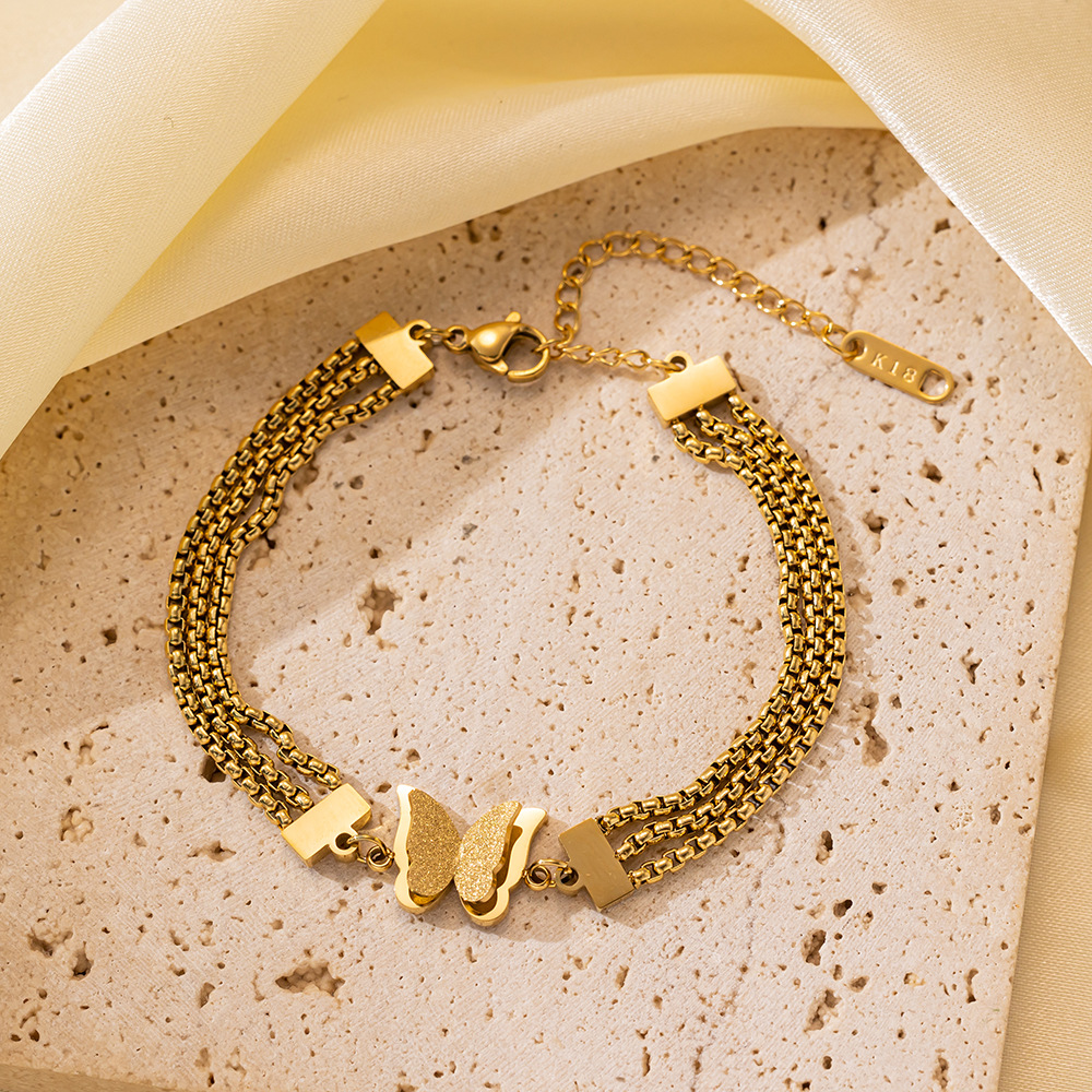 25g Weight 0.03µm-0.05µm Gold Plating Thickness PVD Coated Gold Plating Process 18K Real Gold Plated Plating Material 304 Stainless Steel Pendant Material Zircon Inlay Material Bracelets Classification 304 Stainless Steel Chain Material Cuban Link Chain Curb Chain, box chain, Twisted Rope Chain, snake chain, figaro chain Chain Type 1 Piece Quantity Daily Occasion 304 Stainless Steel Material Eye, Flower, Butterfly Pattern Women's Gender Casual, Simple Style Style Enamel, Inlay Craft Casual Simple Style Eye Flower Butterfly Titanium Steel Zircon Bracelets In Bulk 43