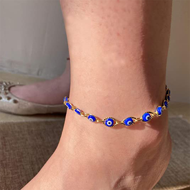 Devil'S Eye Pattern Unisex Gender Plating Design Retro Devil's Eye Copper Plating Unisex Bracelets Anklet Necklace