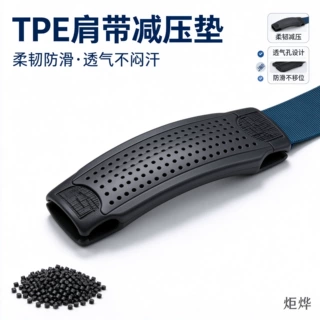 炬烨TPE防滑手把料TPE包PP肩带凸点防滑无味无BPA硬度30A-90A可调