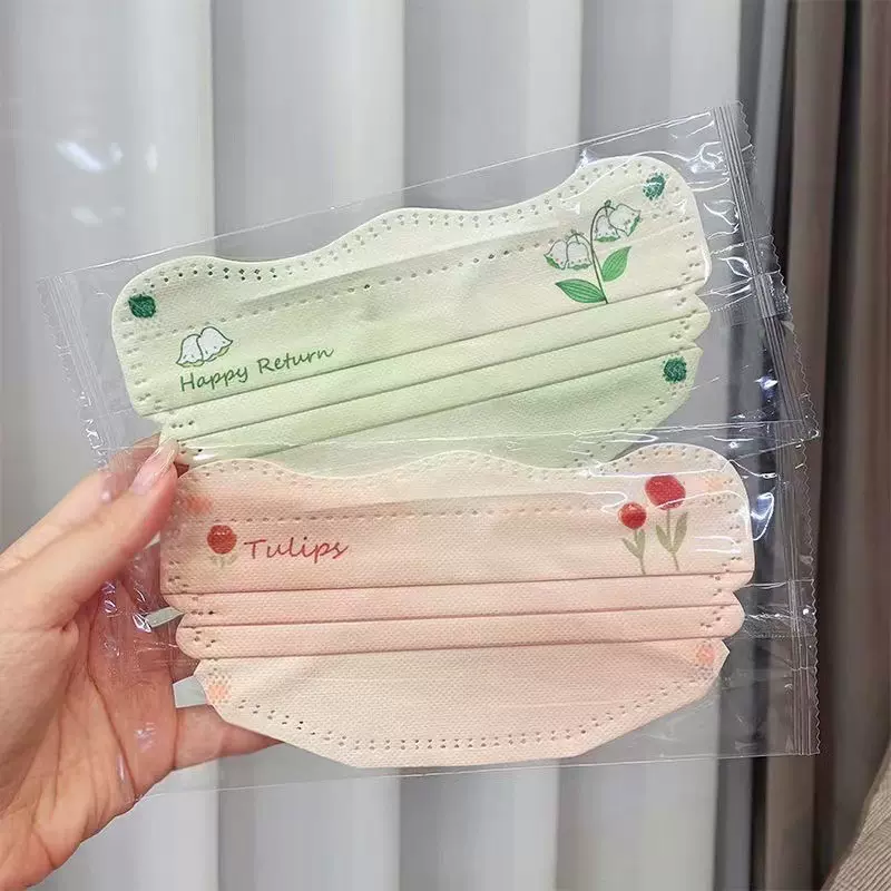 蝶形口罩可爱猫咪卡通狗狗卡通郁金香系列高颜值口罩舒适透气夏季