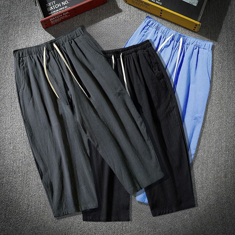 男士短裤夏季宽松大码休闲运动七分裤沙滩速干裤男超薄冰丝裤子男