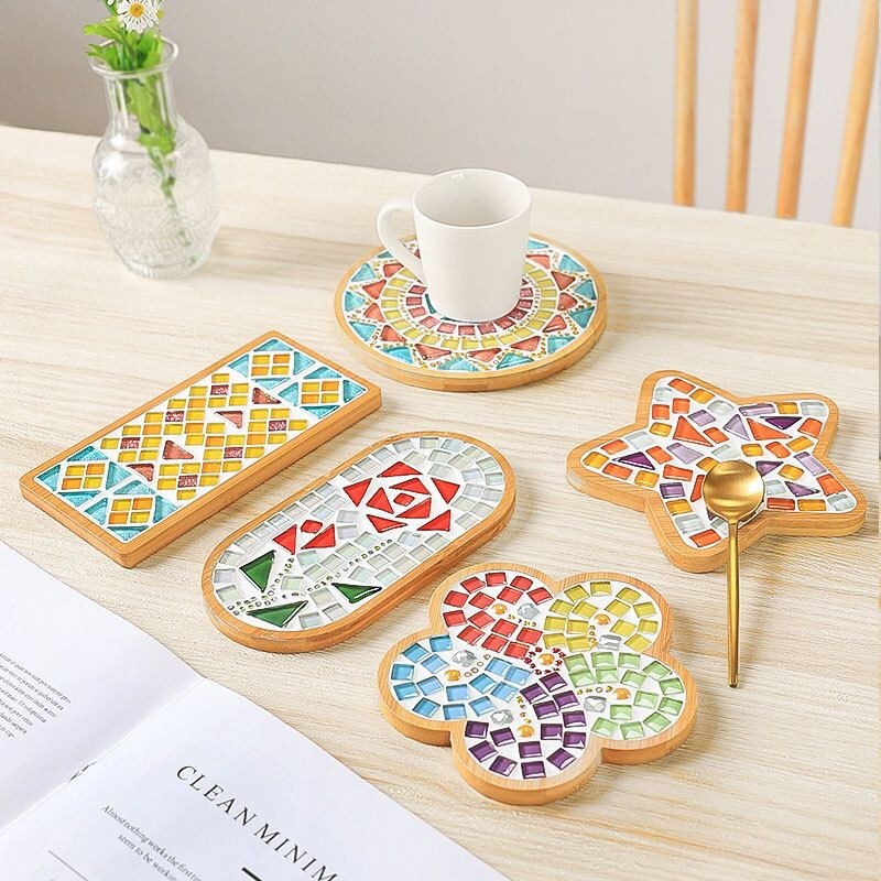 Cartoon mosaic DIY handmade coaster material kit for kindergarten warm-up parent-child activity chessboard material kit Cartoon mosaic DIY handmade coaster material kit for kindergarten warm-up parent-child activity chessboard material kit