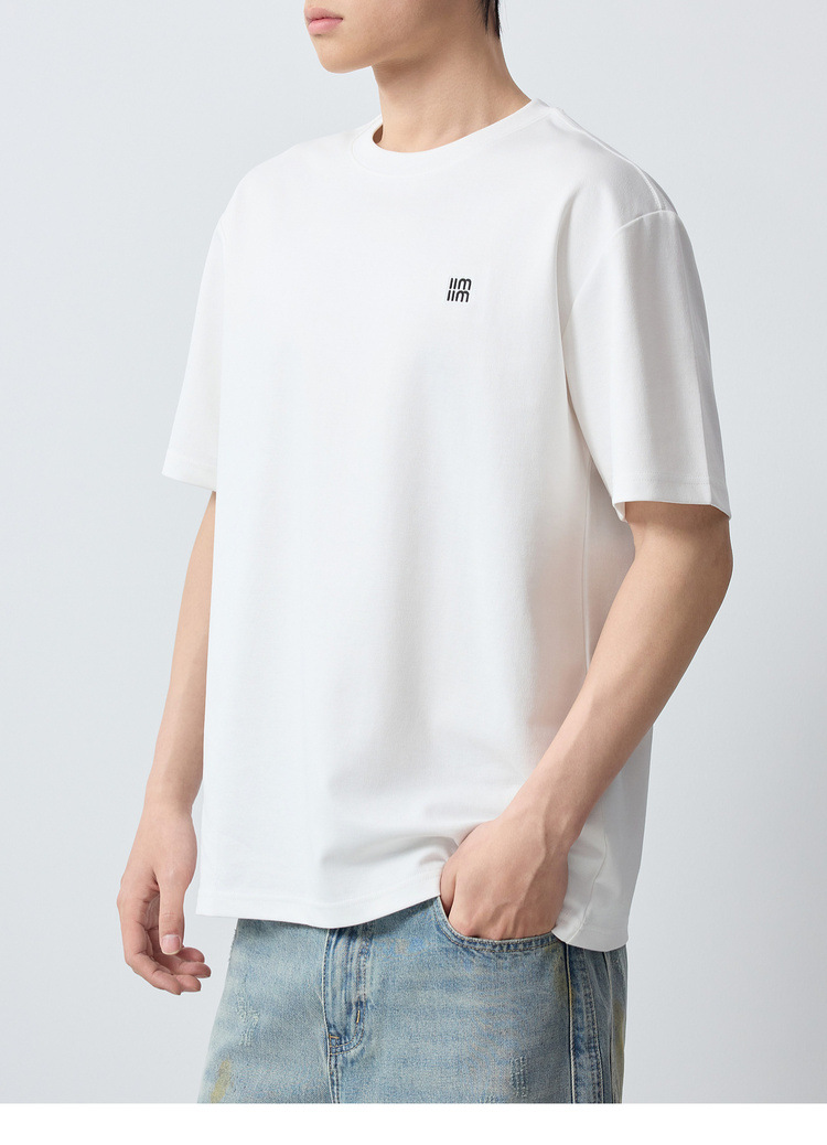 Áo thun nam cổ tròn cotton dày 210g thấm hút tốt — đen chi tiết 24