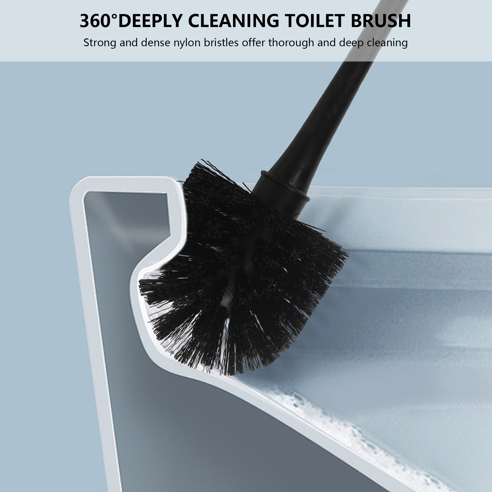 Set di spazzole per WC senza angoli morti, sbloccanti, in silicone bianco, strumento per la pulizia del WC_voghion.com