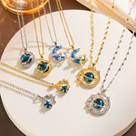 跨境专供钛钢星球星空不掉色项链女时尚个性百搭高级感锁骨链饰品