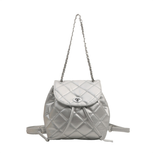 Korean style casual aesthetic chain portable small backpack 2024 spring and summer new style foreign style personality single shoulder cross-body backpack