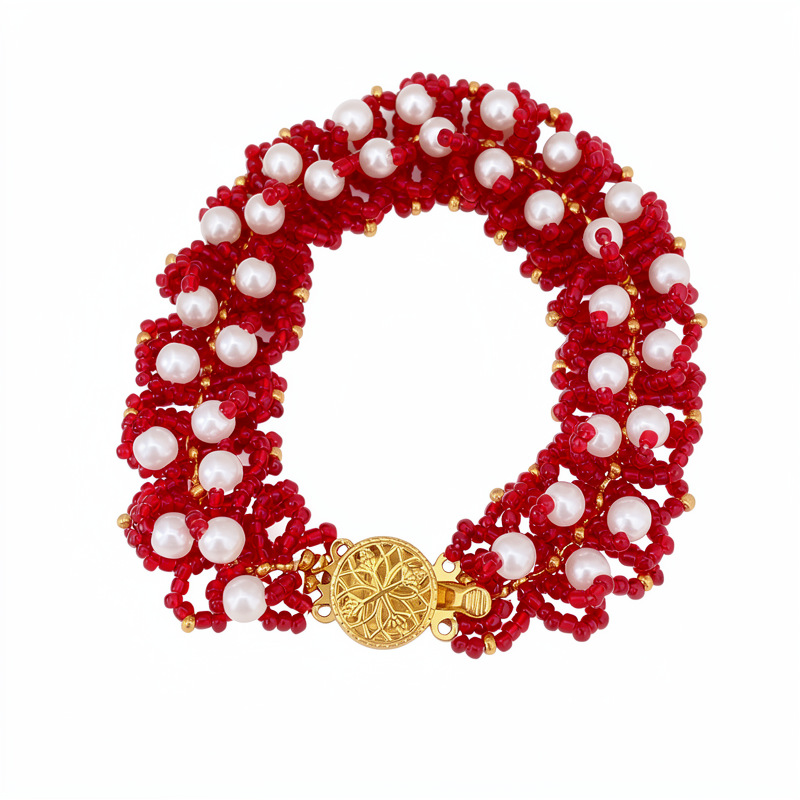 Accesorios de vacaciones pulseras de perlas ligeras de lujo nicho pulseras de alto nivel personalidad temperamento de moda joyas al por mayor