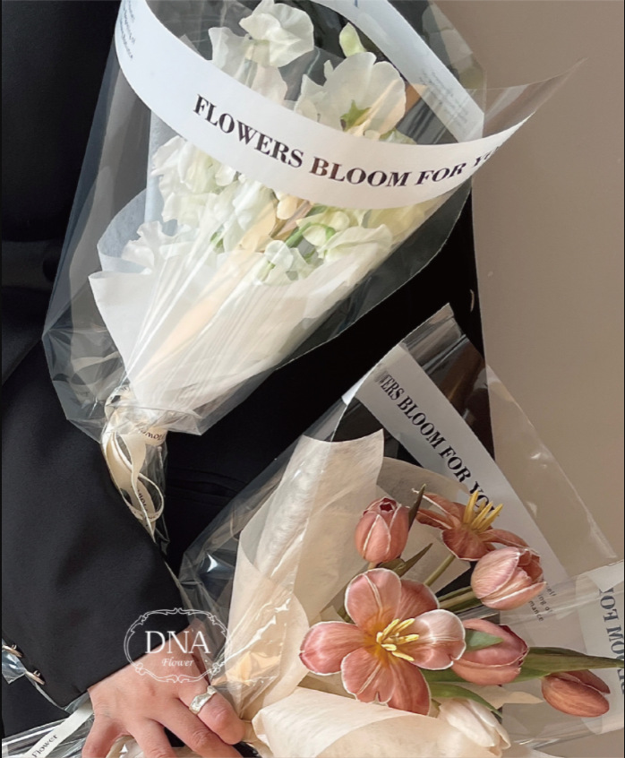 新款白色英文防水玻璃纸礼品花束材料纸鲜花防尘玻璃纸